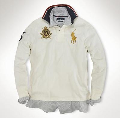 Ralph Lauren men polo shirt-long sleeve solid white-No.660